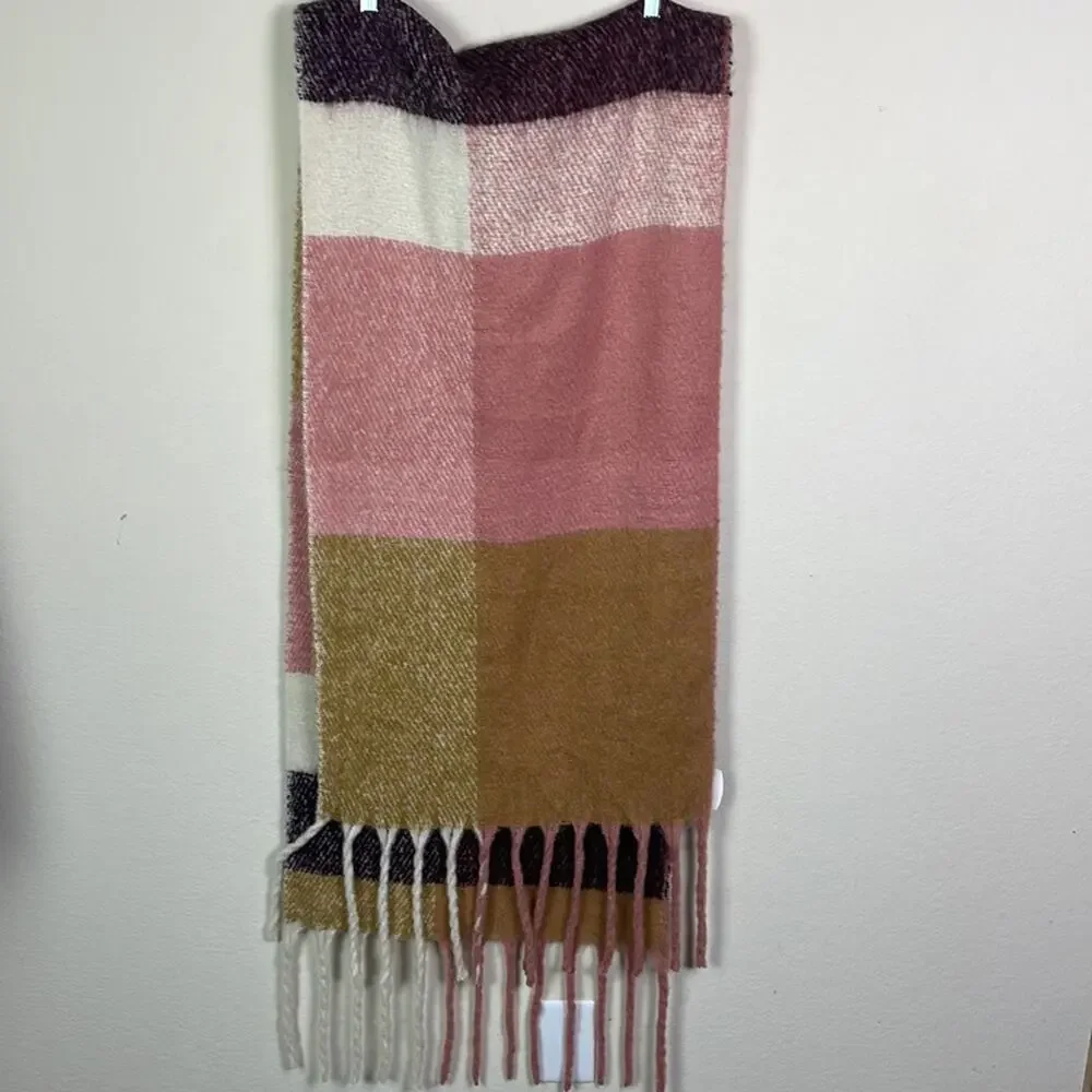 New! Cost Plus World Market huge color block scarf
